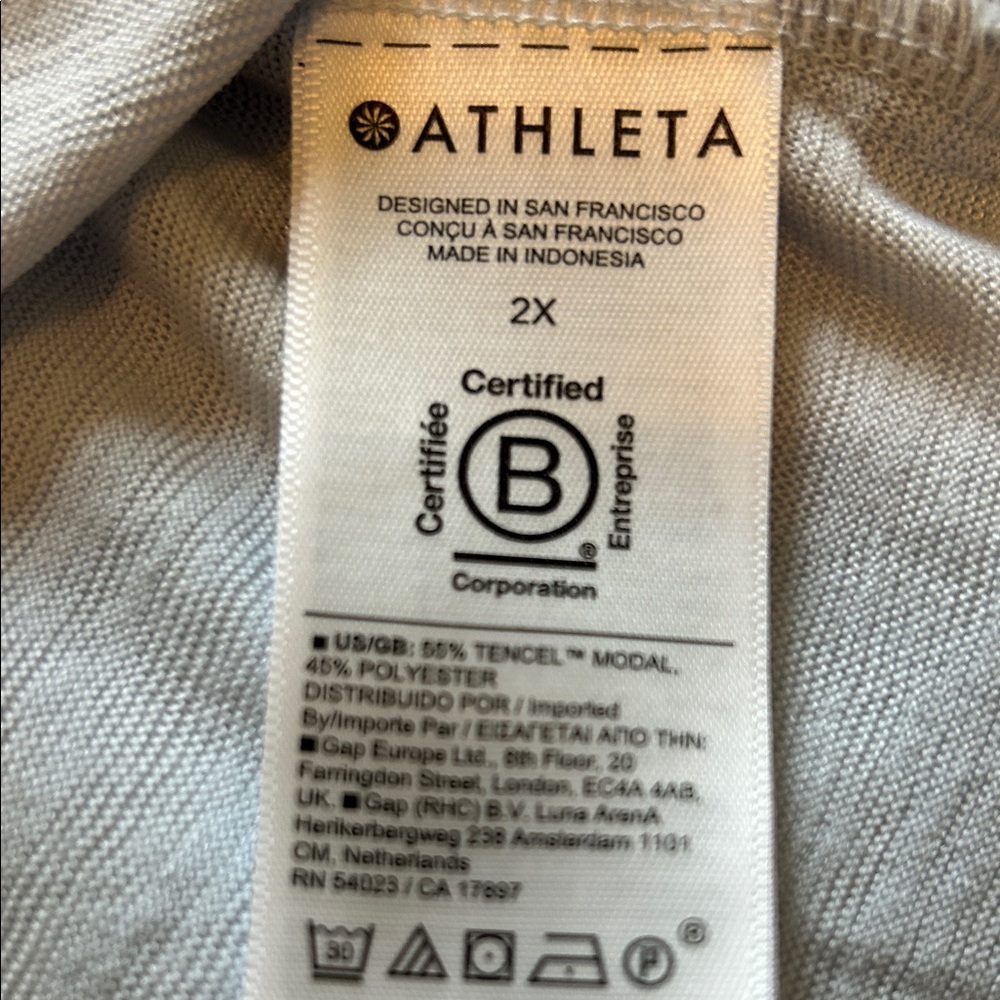 Athleta Lt Blue V-Neck Short Sleeve Tee 2X - Picture 5 of 7